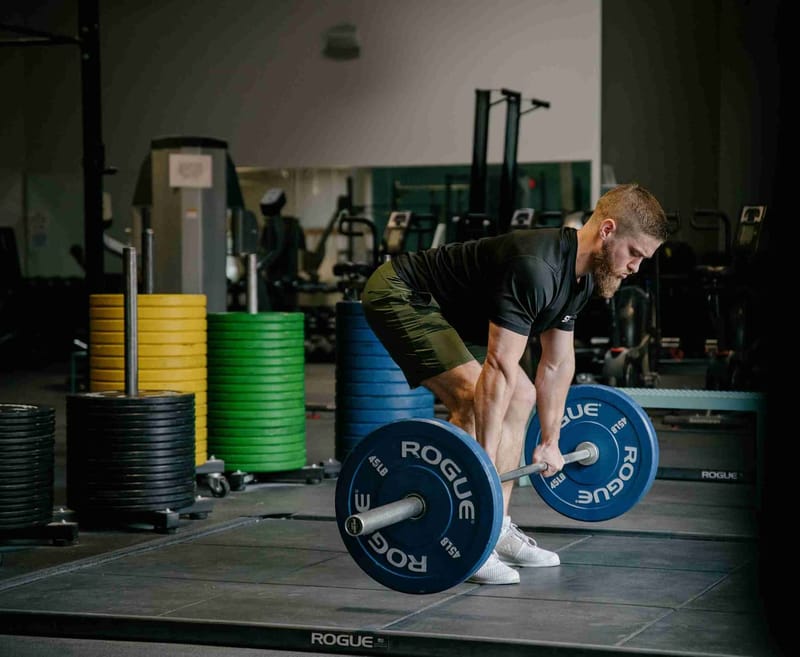 Kevin Rogers deadlifting in the gym